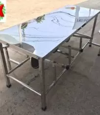 Bàn inox căn tin dính liền ghế