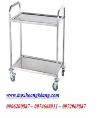 Xe đẩy inox 2 tầng